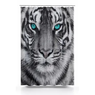 ROLLER Duschvorhang TIGER - schwarz-weiß - 180x200 cm