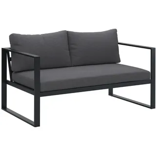 Ambia Garden Loungesofa, Anthrazit, Metall, Textil, 2-Sitzer, 134x63x76 cm, Loungemöbel, Outdoorsofas