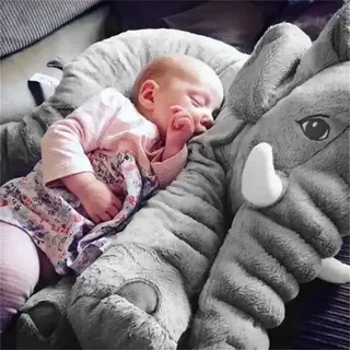 Kinder-kuschelkissen Elefant Aus Baumwolle - 50x60cm - Grau, Gelb, Rosa, Blau, Violett