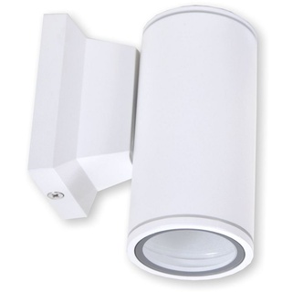 Aigostar LED Außen-Wandleuchte Fassadenleuchte weiß rund einseitig, für 1x GU10 Leuchtmittel