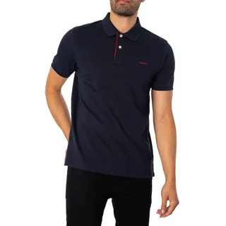 GANT Reg Contrast Rugger Kurzarm-poloshirt Evening Blue M
