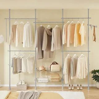 SoBuy Garderobenständer KLS04-II-HG Grau