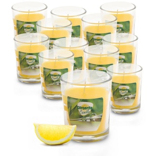Spetebo Duftkerze Citronella Duft Kerze (Set, 12-tlg., Größe wählbar), Duftlicht mit Zitronen Aroma Ø 5 cm x 5 cm x 6 cm