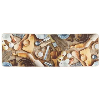 vidaXL Küchenteppich Mehrfarbig 60x180 cm Waschbar Rutschfest