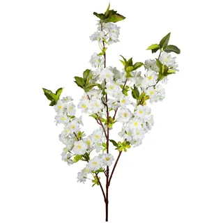 Kirschblütenzweig 105cm weiß ZF Kunstblumen Seidenblumen künstliche Kirschblüten Zweige Blumen