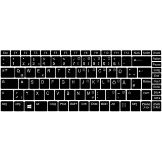 Tastatur Aufkleber Deutsch, Ersatz Laptop Aufkleber mit Schwarz Buchstaben für Standard Tastatur Tastaturaufkleber Notebook Layout Deutsch DE QWERTZ ÜÖÄ Schwarz Super Qualität