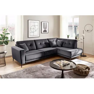 trends by hg Ecksofa Cord 2-Sitzer Blau Azur