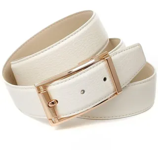 Ledergürtel ANTHONI CROWN, Damen, Gr. 95, weiß, Leder, unifarben, Gürtel Ledergürtel, im klassischen Design, schlichte elegante Gürtelschließe