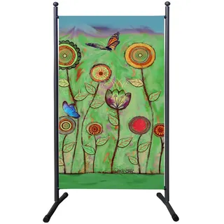 Quick Star Paravent Stellwand Outdoor Wetterfest in mehreren Größen - Farben - Motiven bunt 78 cm x 180 cm x 51 cm
