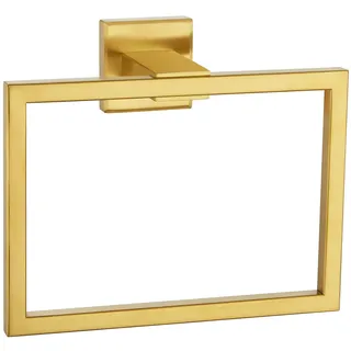 Handtuchhalter Gebürstet Gold Winkel Einfach SUS304 Edelstahl Quadratisch Handtuchring Badezimmer Handtuchhalter für Wand 17,8 cm