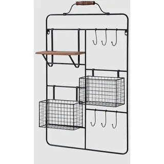 bonprix Wandregal mit Körben, schwarz, Onesize
