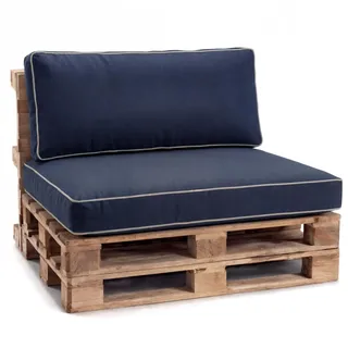 Gutekissen® Palettenkissen Set für Gartenmöbel – Sitz- und Rückenkissen für Europaletten, Outdoor Auflagen für Palettensofa & Lounge PWK (Marineblau, Eckkissen 60x40)