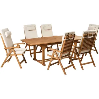 Beliani Gartenmöbel Set 6-tlg. Braun/Beige