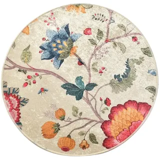 WELL HOME MOBILIARIO & DECORACIÓN Runder Badteppich mit bunten Blumen