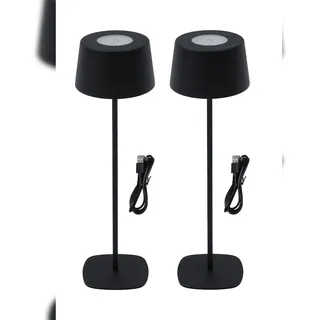 aro LED-Tischlampe höhenverstellbar 2er Set, Stahl/Kunststoff, Ø 8.8, USB-Anschluss, dimmbar, abnehmbar, schwarz