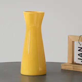 Vase  Keramik  Durchmesser 21,5 Cm  Weiß/rosa/gelb/blau  1 Stück  Minimalistischer Und Rustikaler Landhausstil  Für Blumen Und Wohnaccessoires