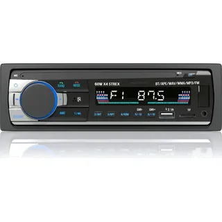 strex Autoradio Bluetooth für alle Fahrzeuge - USB, AUX und Freisprecheinrichtung - Fernbedienung, - EIN-DIN-Autoradio mit integriertem Mikrofon