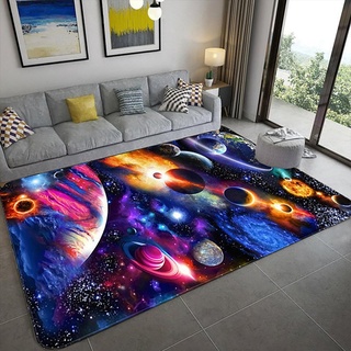 Weltraum-Teppich für Jungen Zimmer, Universum Planet große Fläche Teppich für Jungen Mädchen Schlafzimmer, Outer Space Planet Teppich Galaxy Planet Nebula Erde,H-160x230cm(63x91inch)
