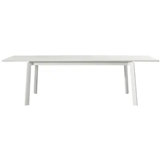 IDIMEX Gartentisch, Gartentisch Balkontisch Terassentisch Aluminium ausziehbar weiß weiß