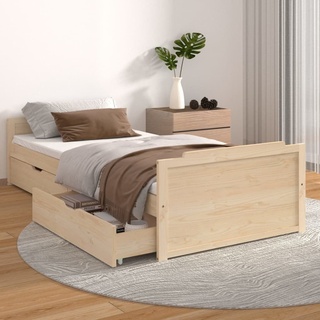 vidaXL Massivholzbett mit Schubladen Kiefer 90x200 cm - Bettgestell - Bettgestelle - Bett - Einzelbett