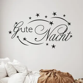 GRAZDesign Wandtattoo Schlafzimmer Sprüche Gute Nacht Wandaufkleber Erwachsene - 87x50cm / 070 schwarz