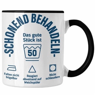 Trendation Tasse Trendation - 50. Geburtstag Geschenkidee Frau Frauen Männer Mann Tasse mit Sprüch 50er Geburtstag schwarz