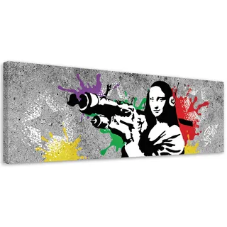 Feeby Leinwandbild, Grau, Textil, Streetart/Graffiti, Rechteckig, 120x40 cm, Bilder und Zubehör, Wandbilder, Leinwandbilder