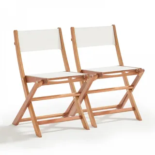 Oviala Gartenstuhl, Weiß, Holz, 2-Sitzer, Quadratisch,quadratisch, 50x84x55 cm, Gartenmöbel, Gartenstühle, Gartenklappstühle