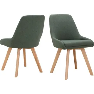 OTTO home Esszimmerstuhl Dilla (Set, 1 St), Webstoff Bezug, Massivholz Gestell, Sitzhöhe 48 cm grün