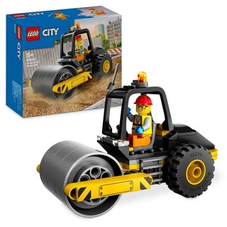 LEGO City 60401 Straßenwalze, Baustellen-Spielzeug mit Bauarbeiter
