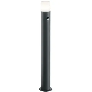 TRIO Leuchten LED Pollerleuchte Anthrazit mit Bewegungsmelder, Höhe 80cm, Bewegungssensor, LED wechselbar, Warmweiß, Außenleuchte zur Garten Weg-Beleuchtung, Wegeleuchte für die Einfahrt schwarz