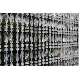 Türvorhang La Tenda ELBA 2 XL Perlenvorhang transparent, La Tenda, Hakenaufhängung, transparent, 140 x 230 cm, Polypropylen - Länge und Breite individuell kürzbar weiß 140 cm x 230 cm