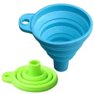 2 Stück Silikontrichter Küche - Trichtersatz Faltbarer Trichter Silikon-Trichter Tragbarer Trichter Trichter Klein für Küche Öl Flüssigkeiten Pu