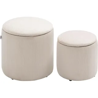 Homcom Sitzhocker Ottomane mit Stauraum Kunststoff 40 x 41 x 40 cm Weiß