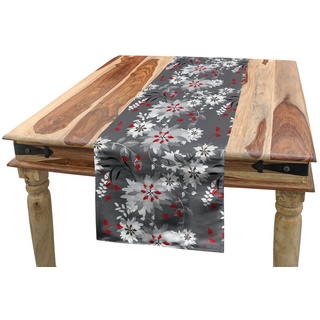 Abakuhaus Tischläufer Esszimmer Küche Rechteckiger Dekorativer Tischläufer, Blumen Blooming Frühling Natur grau 40 cm x 225 cm