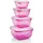 GRIZZLY Plastik-Grillbehälter-Set mit 4 Fassungsgrößen 0 5L 0 9L 1 5L 2 4L quadratisch magnetronbeständig luft und wasserfest Rot