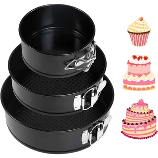 Backformen Set Springform Rund 11cm 18cm 22cm Antihaft Edelstahl Kuchenform