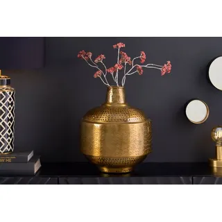 riess-ambiente Dekovase ORIENT 35cm gold - orientalisch, Blumenvase, Hammerschlag-Design (1 St), Accessoire · Tischvase für Trockenblumen · handmade · Metall goldfarben