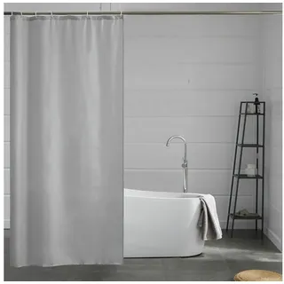 Furlinic Duschvorhang Schmaler Duschvorhang Eck Dusche Badvorhang Polyester Grau 100x200 grau