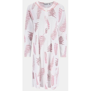Hajo Nachthemd Damen Nachthemd mit langem Arm (1-tlg) mit Knopfleiste rosa