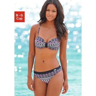 Bügel-Bikini LASCANA Gr. 38, Cup D, bunt (schwarz, bunt) Damen Bikini-Sets Ocean Blue