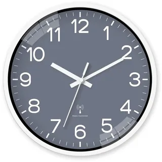 constantplanet Funk-Wanduhr 30 cm grau/weiß