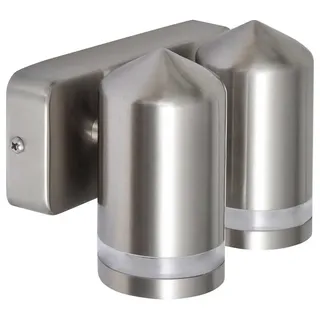 vidaXL Außenwandleuchte Edelstahl 11,0 cm inkl. LED-Lampe silber