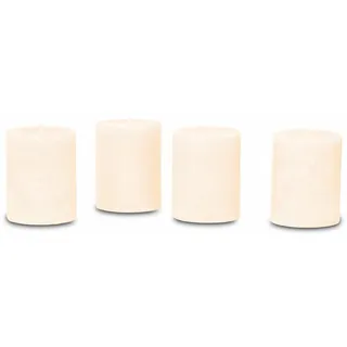 Loberon Kerze 4er Set Virrans, Handgearbeitete Echtwachskerzen, Durchgefärbt, Lange Brenndauer, Adventskerzen, Adventskranz, Stumpenkerzen, Paraffinwachs, Creme