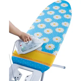 Maximex Blitz-Bügeldecke Margie BLAU 128x54 cm, Hitzereflektierende Bügeldecke mit Gegenbügeleffekt, Für schnelleres Bügeln, Baumwolldecke mit Blitzbügler-Zone, Öko-Tex Zertifiziert