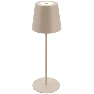 Briloner - LED Tischlampe kabellos mit Touch, dimmbar in Stufen, höhenverstellbar, Nachttischlampe, Leselampe, Campinglampe, Tischleuchte, Akku Lampe, Outdoor Lampe, 36x10,5 cm, Beige