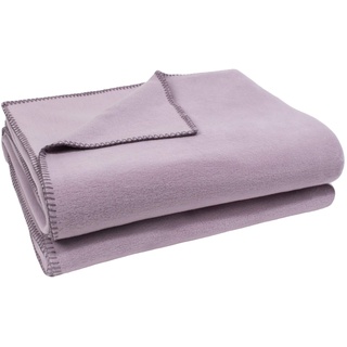 Soft-Fleece-Decke – Polarfleece-Decke mit Häkelstich – flauschige Kuscheldecke – 160x200 cm – 405 pale lavender – von ’zoeppritz since 1828’