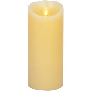 Luminara Realistische künstliche Flamme, klassische LED-Säulenkerze – bewegliche Flamme, batteriebetriebene LED-Leuchten – geruchsneutral – fernbedienbar – elfenbeinfarben – 4" x 9"