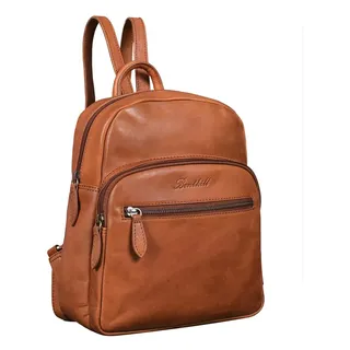 Benthill Rucksack Echt Leder Echt-Leder - Kurierrucksack Fahrradrucksack Trekkingrucksack - Damen Herren Rucksack - Lederrucksack - Braun