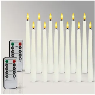 OZAVO LED-Kerze 6/12PCS LED Stabkerzen mit Fernbedienung Warmweiß, Tropffreie Tafelkerzen für Restaurants, Hochzeiten und Partys
